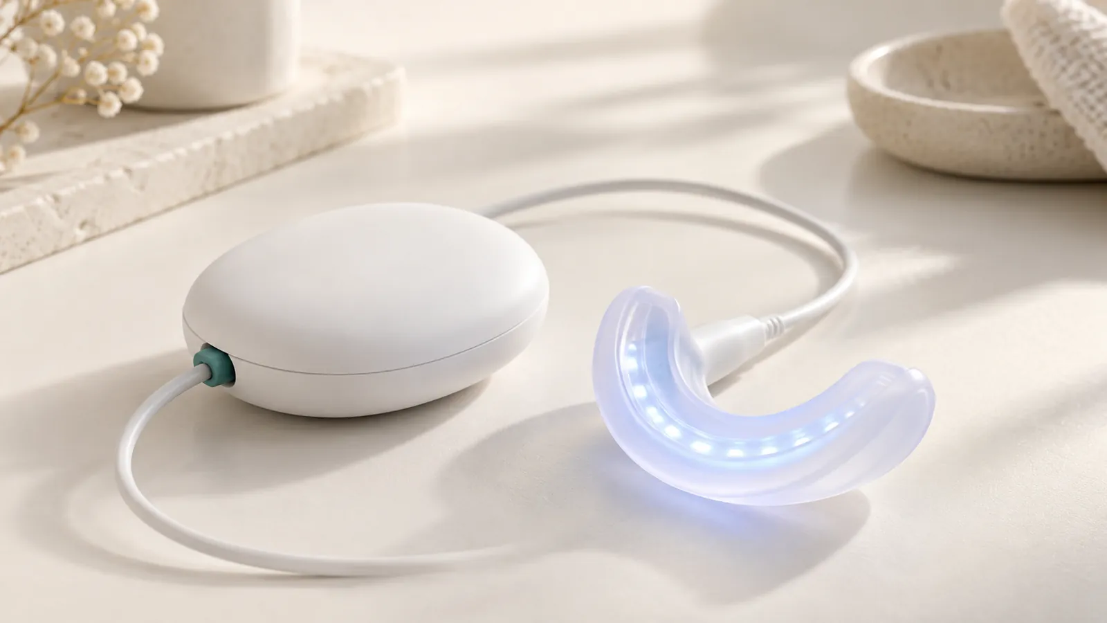 Domowa lampka LED do wybielania z ustnikiem
