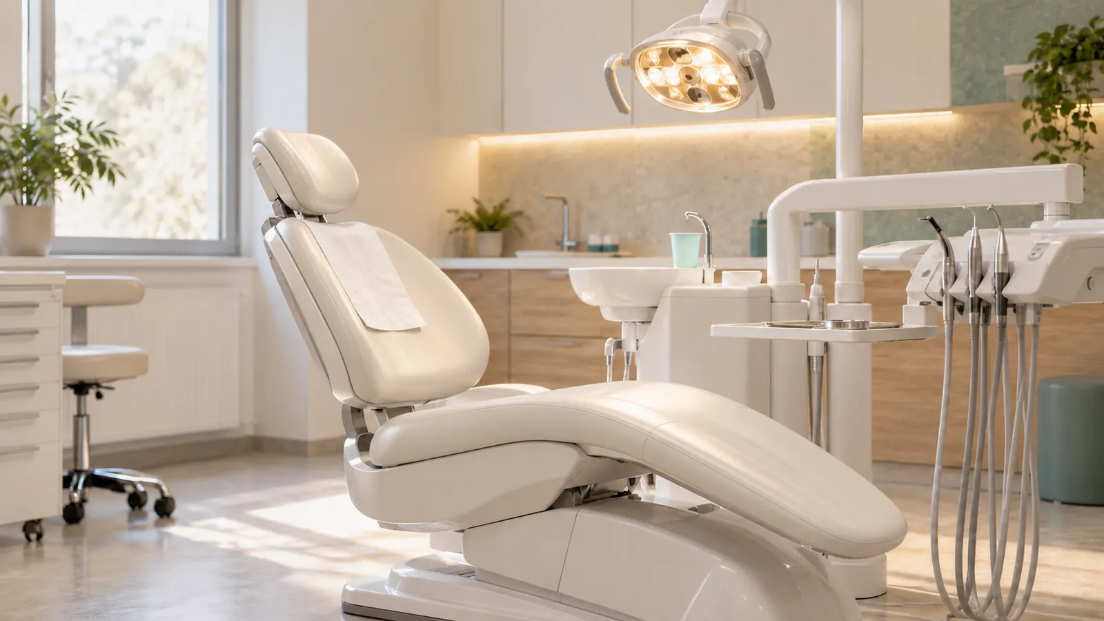 Fotel dentystyczny przygotowany do badania